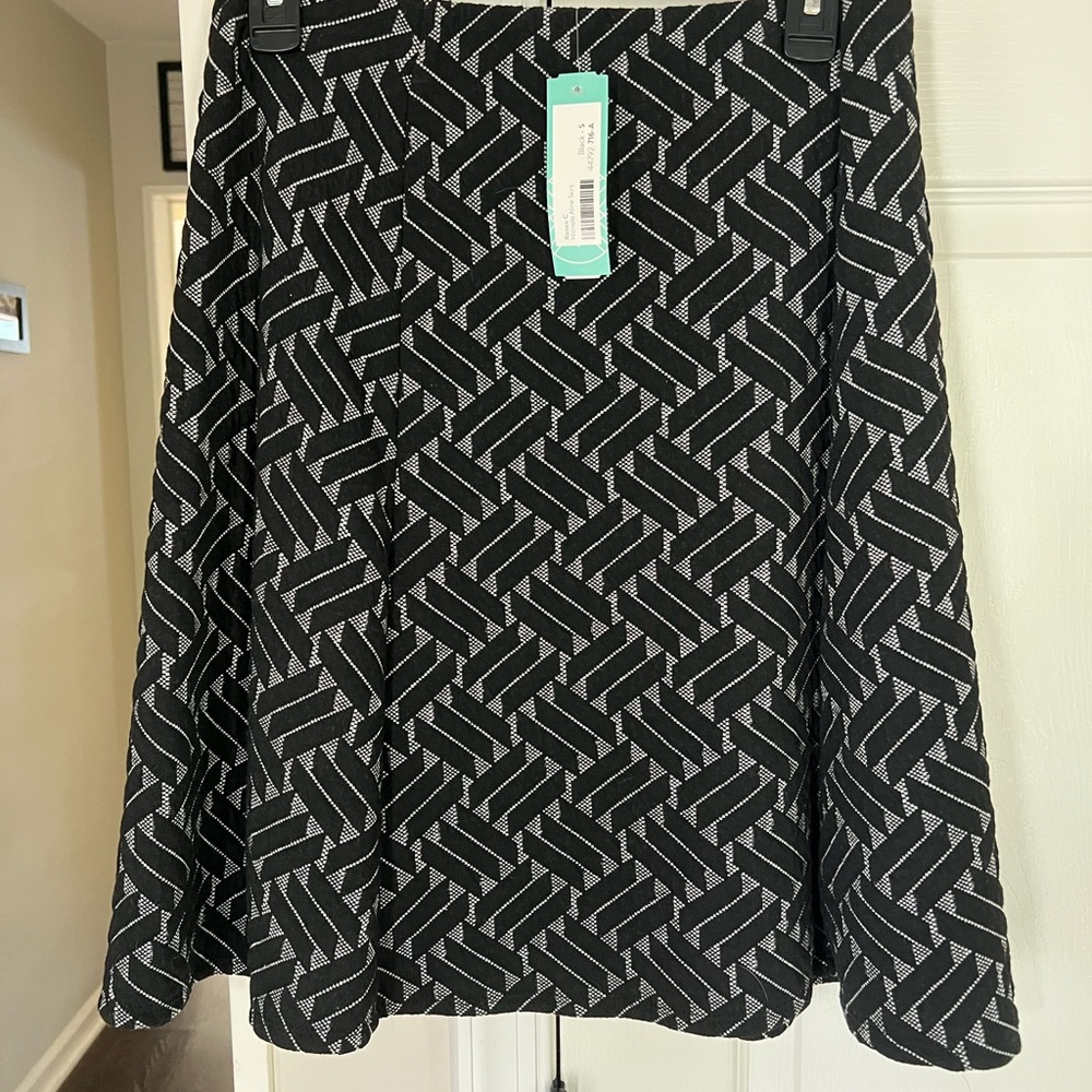 Renee C. Black and White A-Line Skirt